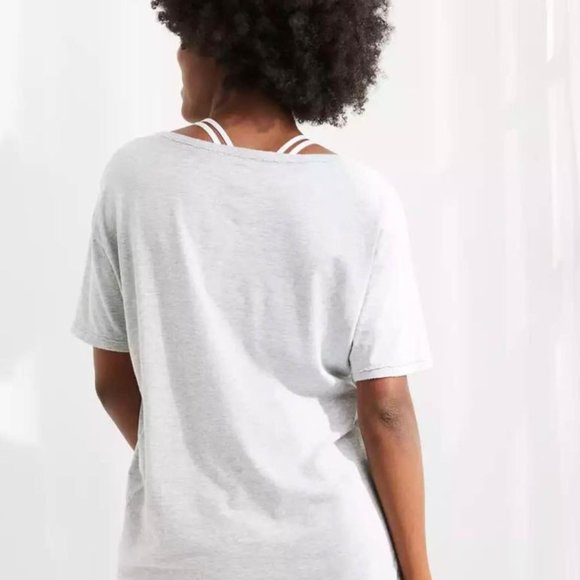 NWOT aerie Grey V-Neck Tee - Picture 2 of 5